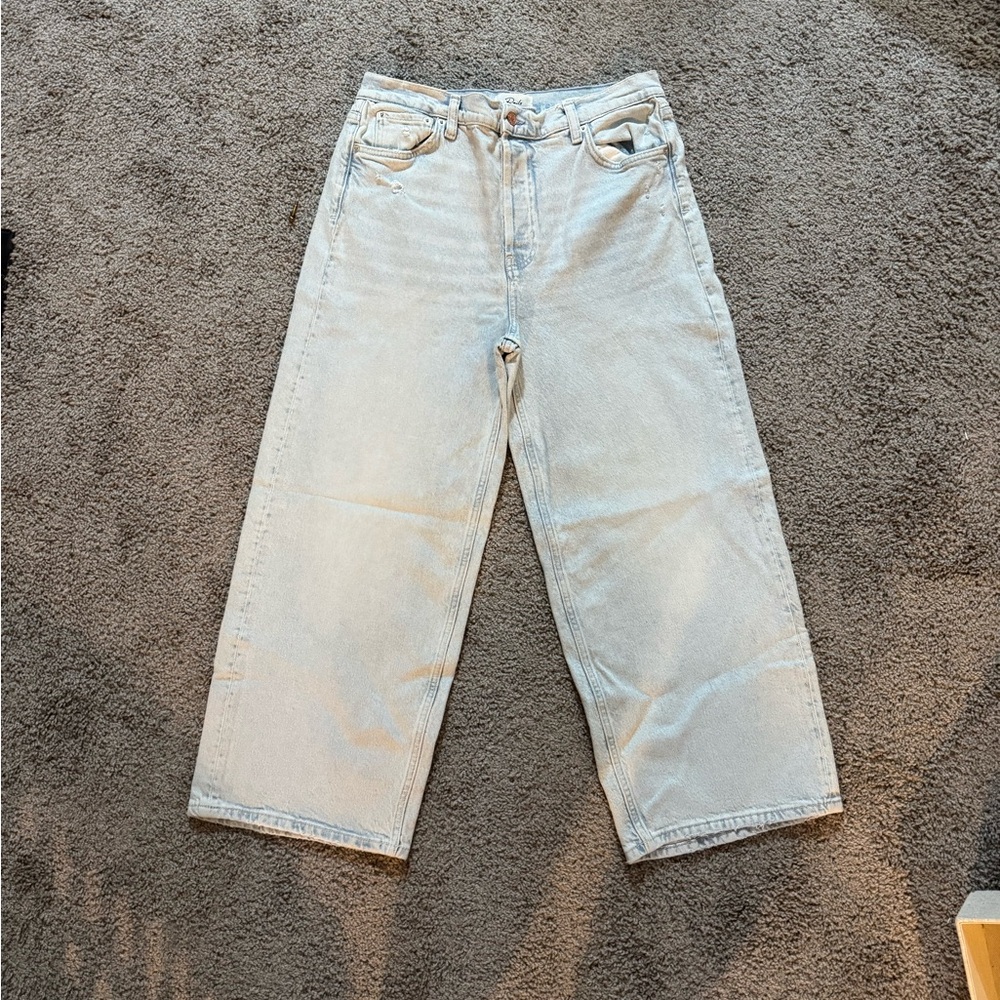 Rails Light Wash Wide Leg Crop Jeans Size 32/14